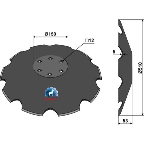[LS08-DCS-098] Disco dentado con fondo plano - Ø510 - LS08-DCS-098