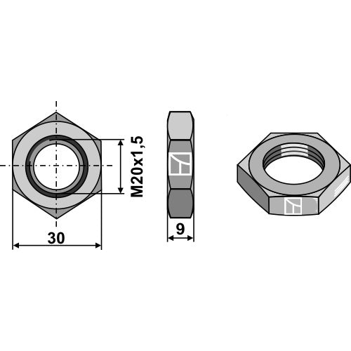[LS08-TUE-008] Tuerca - M20x1-5 - LS08-TUE-008