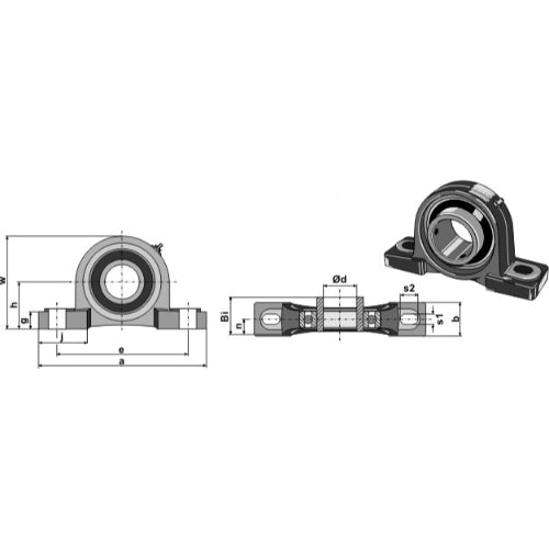 Cojinete UCP - Ø40 - LS08-CJA-042