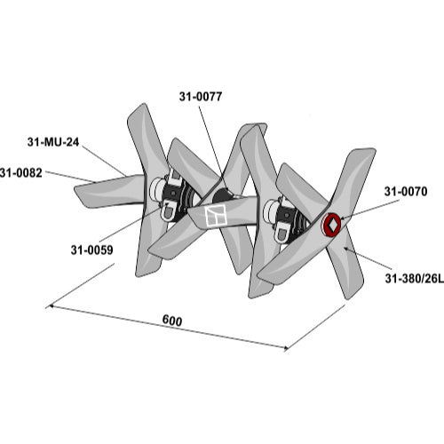 [LS08-GDA-011] Grada de cuchillas rotativas - izda - 600 - LS08-GDA-011