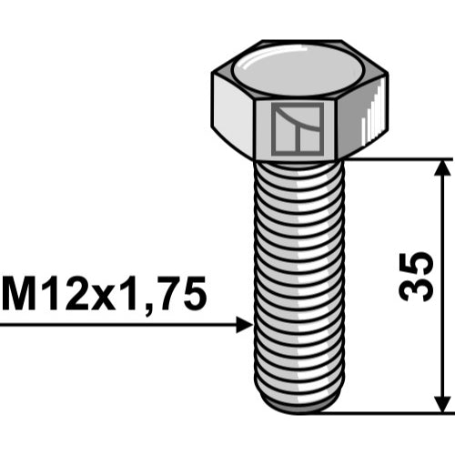 Tornillo hexagonal - M12 - LS08-TGR-012