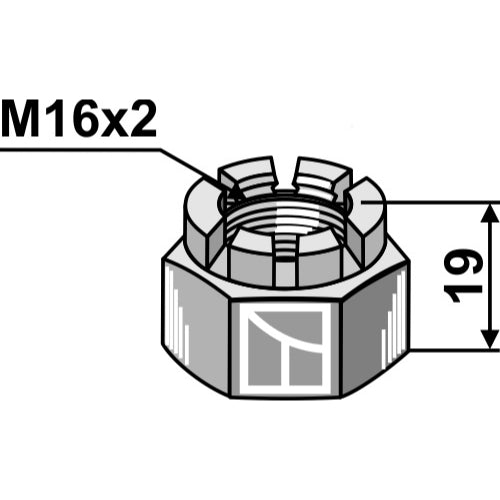 [LS08-TUE-022] Tuerca almenada - M16 - LS08-TUE-022