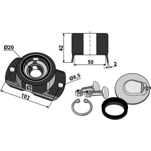[LS08-RCR-058] Rodamiento de bolas - completo - LS08-RCR-058
