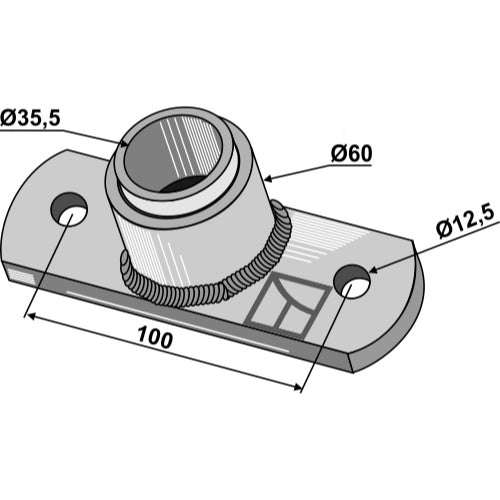 Cojinete de brida 90° con casquillo insertado - Ø35-5 - LS08-CJA-052
