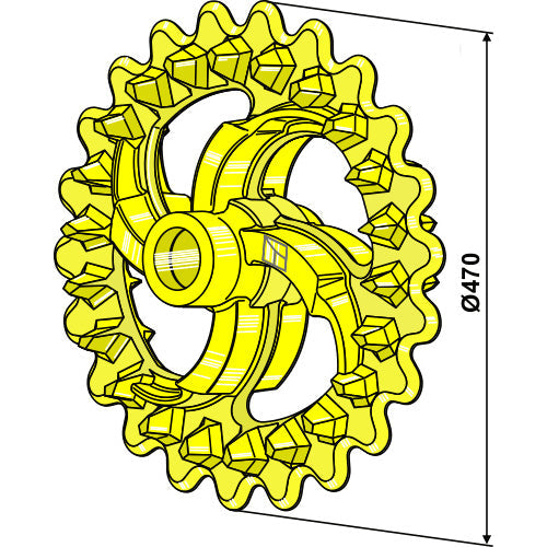 Rodillo crosskill - Ø470mm - LS08-RCC-024