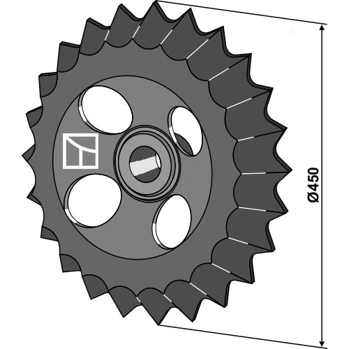 [LS08-RED-028] Rodillo dentado - Ø450mm - LS08-RED-028