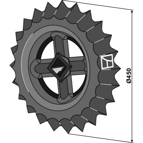 Rodillo dentado - Ø450mm - LS08-RED-032