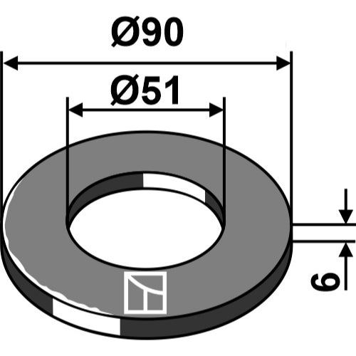 Arandela de ajuste - Ø90x6xØ51 - LS08-ANL-025
