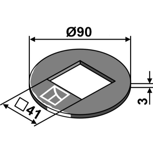 Arandela de ajuste - Ø90x3x41 - LS08-ANL-026