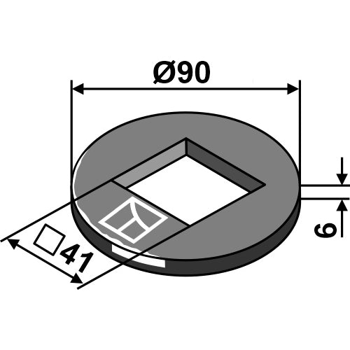 Arandela de ajuste - Ø90x6x41 - LS08-ANL-028
