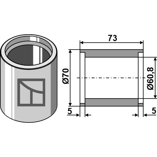 Casquillo distanciador - Ø70 - LS08-PLC-017