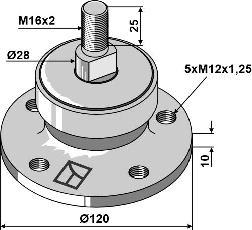 Cojinete con filete M16 - LS08-CJA-088