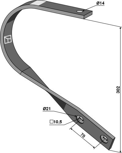 Diente 40x8 - izquierdo - LS08-RBA-057