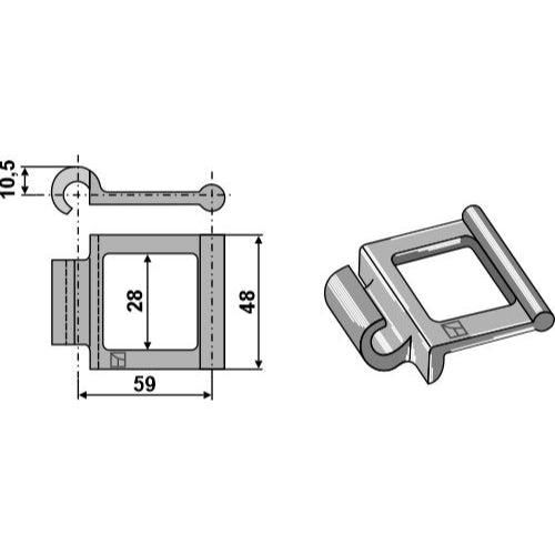 Eslabón de cadena de acero - LS10-CAA-002