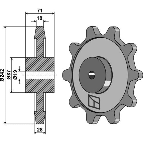 [LS10-PCA-001] Piñón - Ø242 - LS10-PCA-001