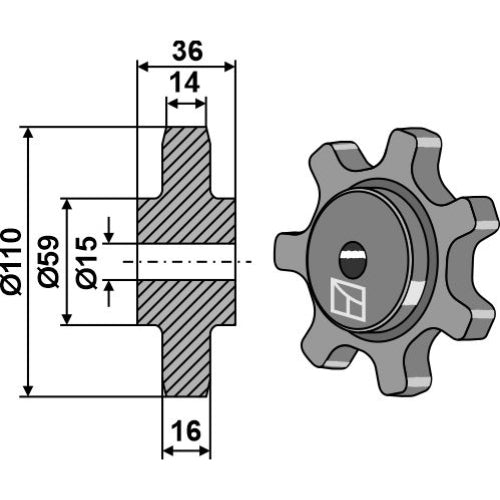 Piñón - Ø 110 - LS10-PCA-003