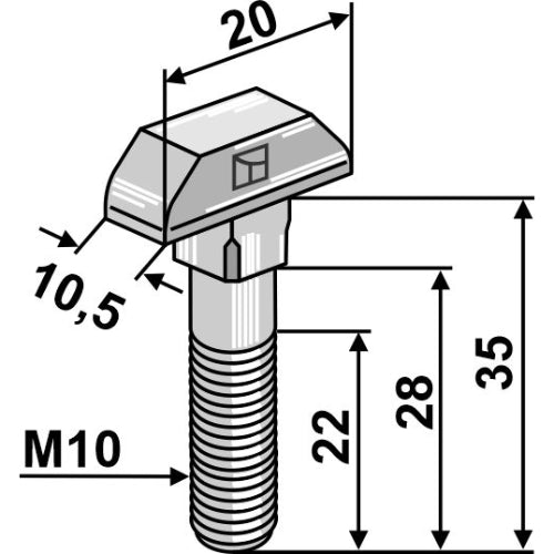 [LS10-TCD-007] Tornillo para cadenas - modelo galvanizado - LS10-TCD-007