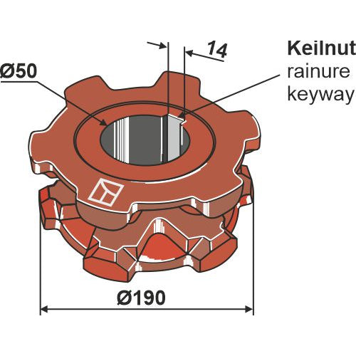 [LS10-PIN-090] Piñón - Ø 190 - LS10-PIN-090
