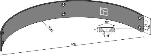Chapa deflectadora 862mm - LS10-AESP-018