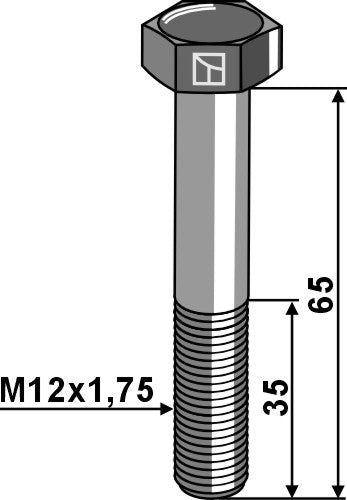 [LS11-TD931-011] Tornillo de cabeza hexagonal M12x1,75x65 sin tuerca galvanizado - LS11-TD931-011