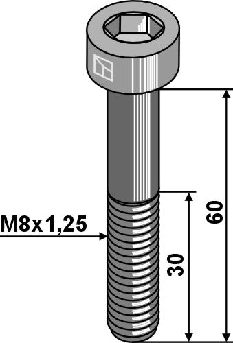 [LS11-TD931-015] Tornillo con hexágono interior M8x1,25x60 - galvanizado - LS11-TD931-015