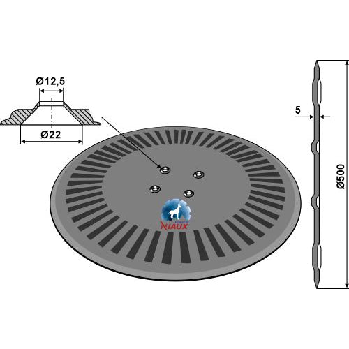 Disco plano  ondulado - Ø500x5 - LS12-DPL-018