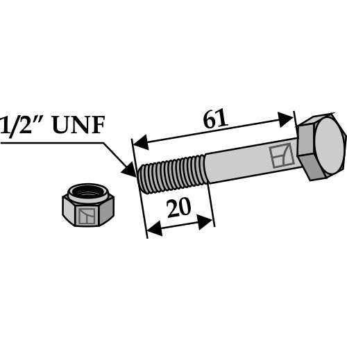 [LS12-PAR-024] Tornillo con tuerca autoblocante -  1/2"UNF - LS12-PAR-024