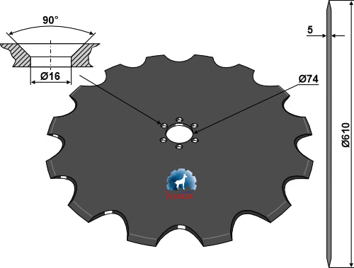 Disco plano Ø610x5 - LS12-DPL-024