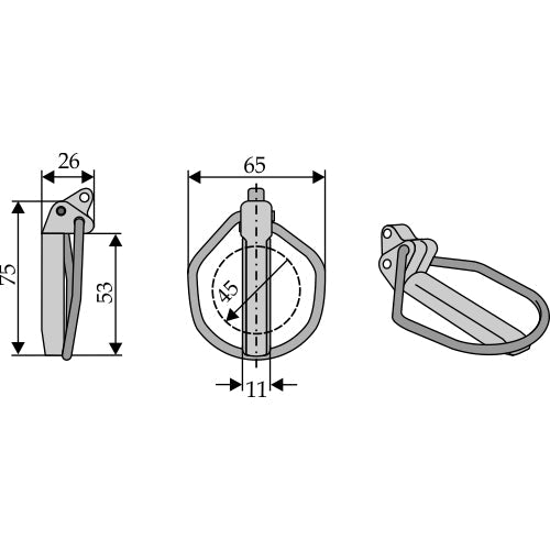 [LS13-EBP-001] Pasador clip para Cat. II - LS13-EBP-001