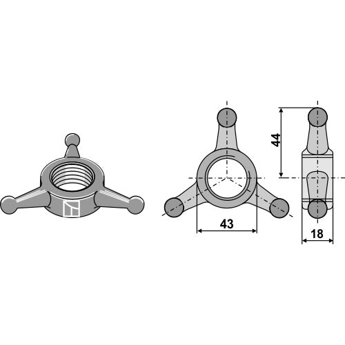 [LS13-CTH-002] Contratuerca estrellada triángulo - LS13-CTH-002