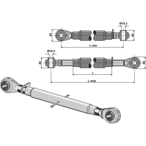 Tercer punto con rótula templada - M27x3 - LS13-TRT-035