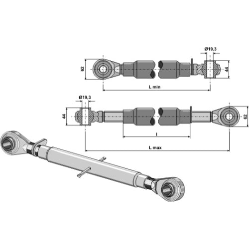 Tercer punto con rótula templada M 30 x 3-5 - LS13-TRT-051