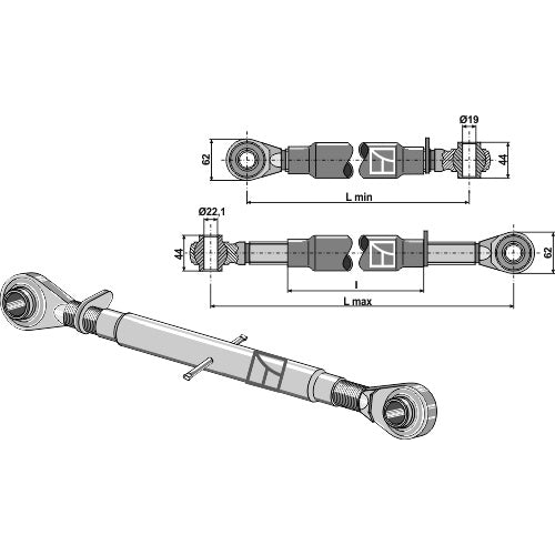 [LS13-TRT-076] Tercer punto con rótula templada M30x3-5 - LS13-TRT-076