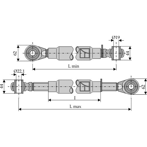 [LS13-TRT-081] Tercer punto con rótula templada M30x3-5 - LS13-TRT-081