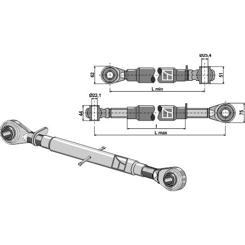[LS13-TRT-082] Tercer punto con rótula templada M30x3-5 - LS13-TRT-082