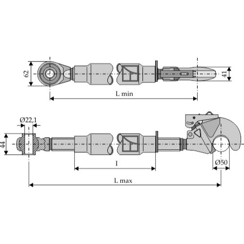 [LS13-TRT-091] Tercer punto con enganche rápido rótula templada M30x3-5 - LS13-TRT-091