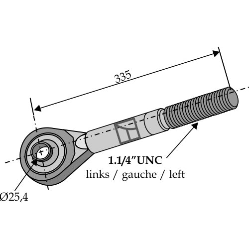Rótula roscada - izda - LS13-RTP-014