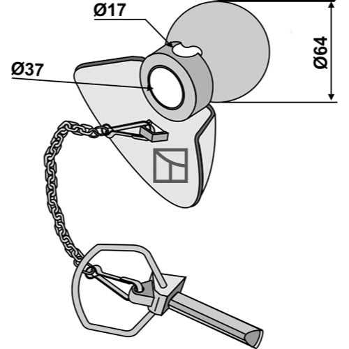 Perfil de retención con rótula y pasador clip - Cat. III - LS13-RCQ-010