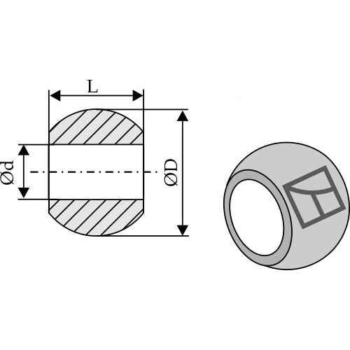 Rótula para enganche de barra inferior - Cat. II - LS13-RCQ-011