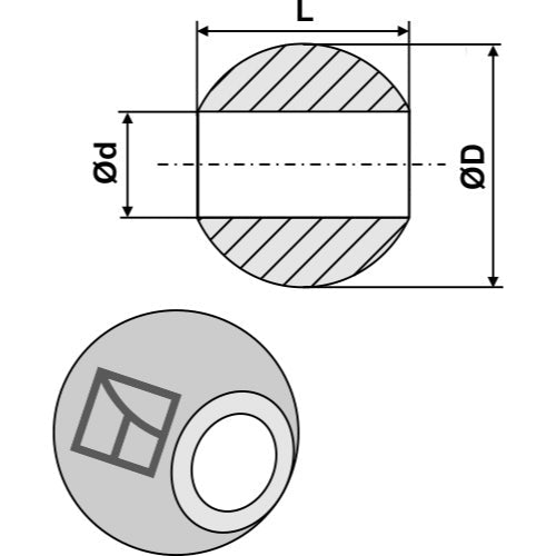 Rótula para enganche de barra inferior - Cat. II - I - LS13-RCQ-012
