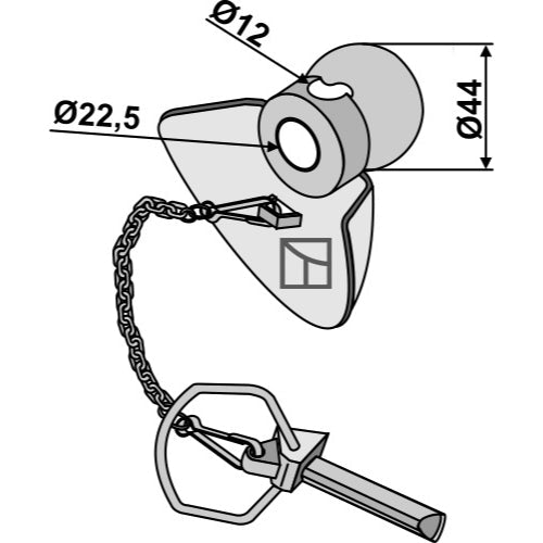 Perfil de retención con rótula y pasador clip - Cat. I - LS13-RCQ-017