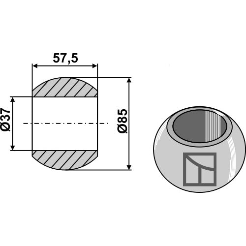 Rótula para enganche de barra inferior - Cat. III - IV - LS13-RCQ-018