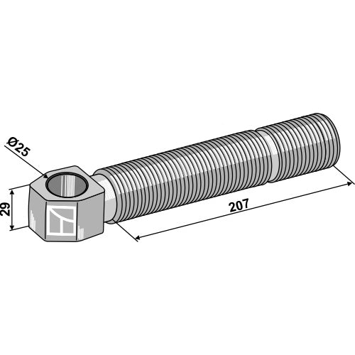 Perno de cabezal articulado - Ø25 - LS13-TAA-126