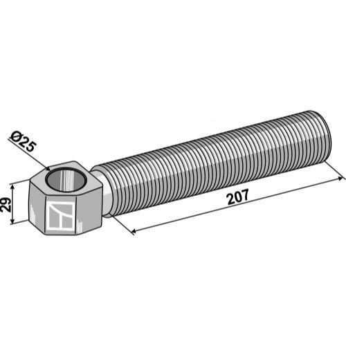 Perno de cabezal articulado - Ø25 - LS13-TAA-130