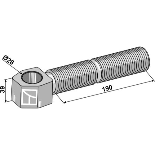 Perno de cabezal articulado - Ø28 - LS13-TAA-132