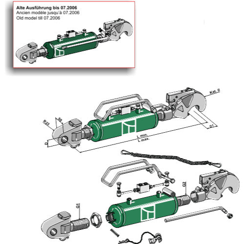 Tercer punto hidráulico con enganche y rótula - LS13-THG-001