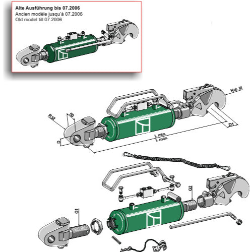 Tercer punto hidráulico con enganche y rótula - LS13-THG-006
