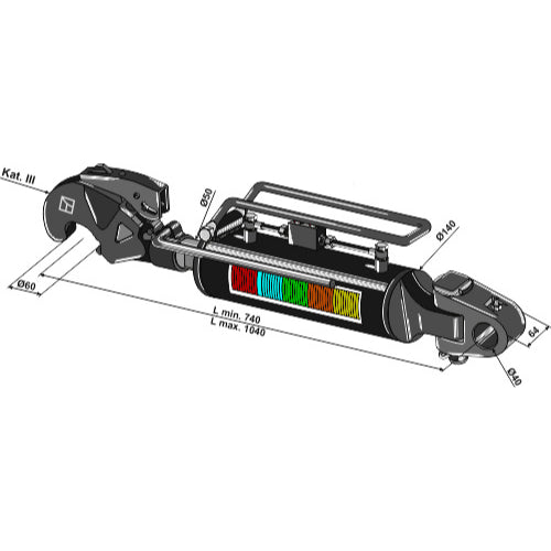 Tercer punto hidráulico con gancho y articulación - LS13-THG-010