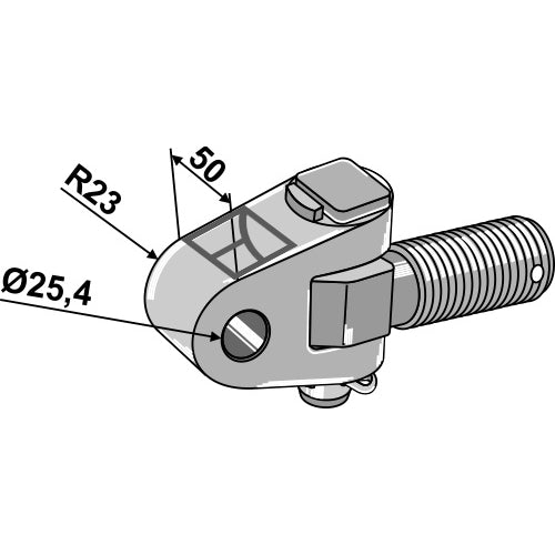 Cabezal articulado - lado del tractor - M30x2 - LS13-TAA-142