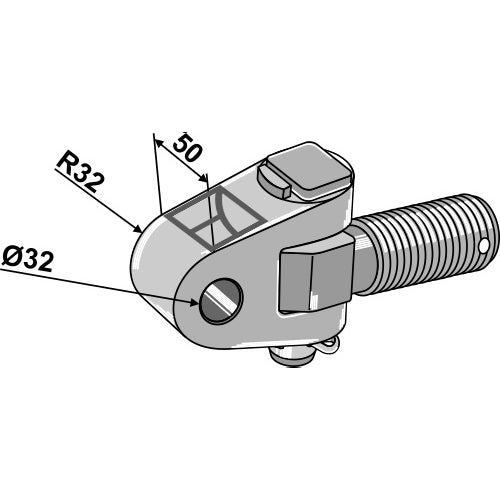 [LS13-TAA-144] Cabezal articulado - lado del tractor - M30x4 - LS13-TAA-144
